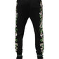 Dolce & Gabbana Black Floral King Men Jogger Sweatpants Pants