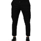 Dolce & Gabbana Black Cotton Stretch Skinny Cargo Denim Jeans