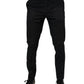 Dolce & Gabbana Black Cotton Stretch Skinny Dress Formal Pants