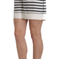 Dolce & Gabbana Black & White Stripe Garterized Silk Shorts
