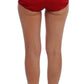 Dolce & Gabbana Red Silk Crystal Roses Shorts