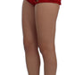 Dolce & Gabbana Red Silk Crystal Roses Shorts