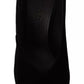 Jil Sander Black Leather Suede Block Heels Pumps Shoes