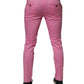 Dolce & Gabbana Pink Cotton Slim Fit Men Dress Formal Pants