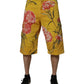 Dolce & Gabbana Yellow Floral Cargo Denim Men Bermuda Shorts