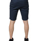 Dolce & Gabbana Blue Cotton Mid Waist Men Bermuda Shorts