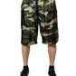 Dolce & Gabbana Multicolor Camouflage Silk Mid Waist Bermuda Shorts