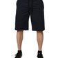 Dolce & Gabbana Dark Blue Cotton Bermuda Sweatshorts Shorts