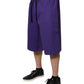 Dolce & Gabbana Purple Cotton Men Bermuda Sweatshorts Shorts