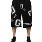 Dolce & Gabbana Black Logo Cotton Bermuda Sweatshorts Shorts