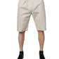 Dolce & Gabbana Beige Cotton Stretch Mid Waist Bermuda Shorts
