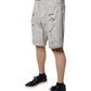 Dolce & Gabbana Light Gray Tattered Men Denim Bermuda Shorts