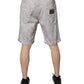 Dolce & Gabbana Light Gray Tattered Men Denim Bermuda Shorts