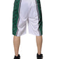 Dolce & Gabbana White Green Men Jersey Sweatshorts Shorts
