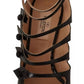 Valentino Black Multi Strap Leather Mid Heels Pumps Shoes