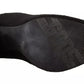 GCDS Black Suede Logo Socks Block Heel Ankle Boots Shoes