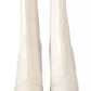 GCDS White Leather Fabric Red Logo Heel Ankle Boots Shoes