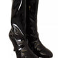 Stuart Weitzman Black Patent Leather High Heels Boots Shoes
