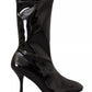Stuart Weitzman Black Patent Leather High Heels Boots Shoes