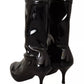 Stuart Weitzman Black Patent Leather High Heels Boots Shoes
