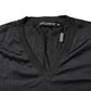 Dolce & Gabbana Dark Gray Silk V-neck Short Sleeves T-shirt
