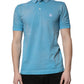 Dolce & Gabbana Blue Cotton Crown Collared Men Polo T-shirt