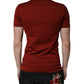 Dolce & Gabbana Red Cotton DG Logo Collared Men Polo T-shirt