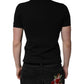 Dolce & Gabbana Black Cotton DG Logo Collared Polo T-shirt