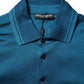 Dolce & Gabbana Blue Logo Cotton Men Polo Shirt T-shirt