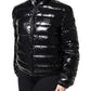 Dolce & Gabbana Black Logo Plaque Full Zip Puffer Jacket