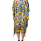 Dolce & Gabbana Multicolor Majolica Kaftan Short Sleeves Maxi Dress