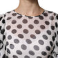 Dolce & Gabbana White Polka Dotted Silk Blend A-line Dress
