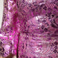 Dolce & Gabbana Metallic Fuchsia Floral Sheath Mini Dress