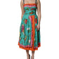 Dolce & Gabbana Multicolor Printed Silk Sleeveless Midi Dress