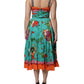 Dolce & Gabbana Multicolor Printed Silk Sleeveless Midi Dress