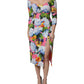 Dolce & Gabbana Multicolor Floral Side Slit Midi Dress