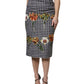 Dolce & Gabbana Multicolor Floral Print High Waist Pencil Cut Skirt