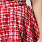 Dolce & Gabbana Red White High Waist A-line Above Knee Skirt