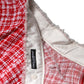 Dolce & Gabbana Red White High Waist A-line Above Knee Skirt