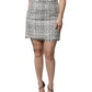 Dolce & Gabbana White Black High Waist Tartan Tweed Mini Skirt
