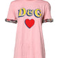 Dolce & Gabbana Pink Logo Print Cotton Crew Neck Tee T-shirt