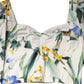 Dolce & Gabbana White Floral Puff Sleeves Crop Blouse Top