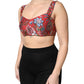 Dolce & Gabbana Red Floral Brocade Cropped Bustier Corset Top