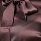 Dolce & Gabbana Brown Ascot Collar Long Sleeve Blouse Top