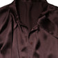 Dolce & Gabbana Brown Ascot Collar Long Sleeve Blouse Top