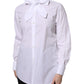 Dolce & Gabbana White Ascot Collar Long Sleeve Blouse Top