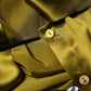 Dolce & Gabbana Olive Green Ascot Collar Long Sleeve Blouse Top