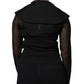 Dolce & Gabbana Black Silk Sheer Long Sleeves Blouse Top