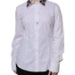 Dolce & Gabbana White Embellished Collared Dress Shirt Top