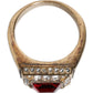 Dolce & Gabbana Gold Tone Sterling Silver 925 Crystals Ring